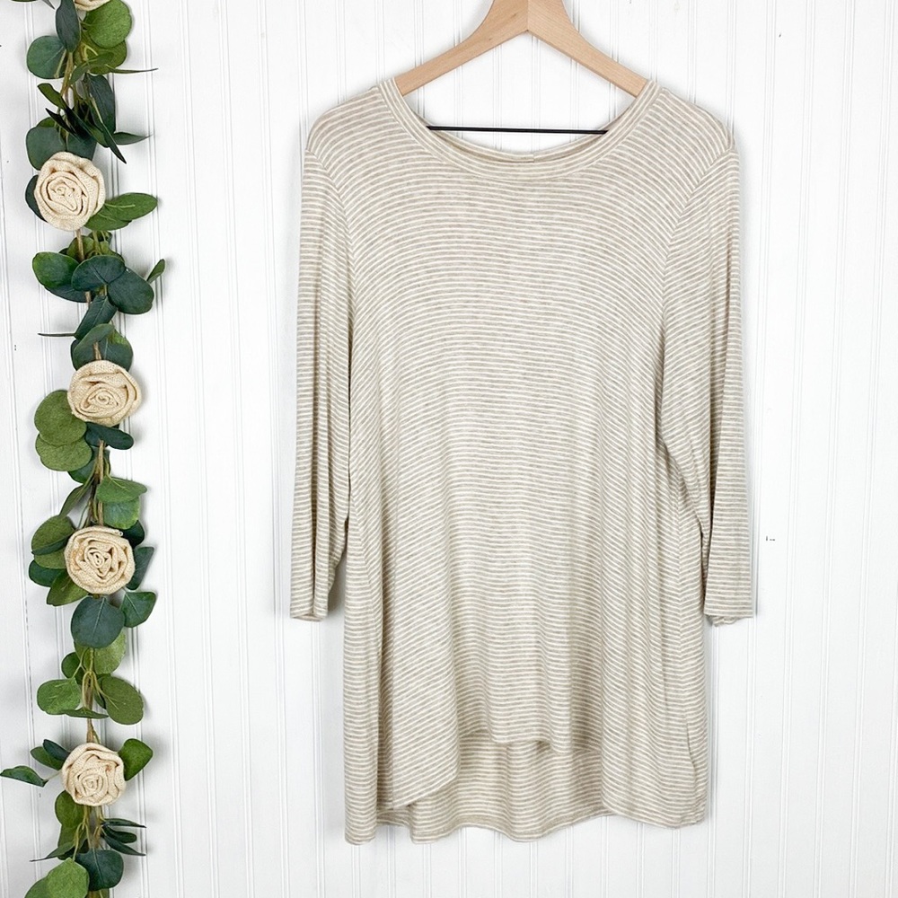 LEO & NICOLE Striped Tunic Top
